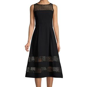 NWT Aidan Mattox Sheer Stripe Dress